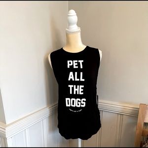 PET ALL THE DOGS BLACK TANK TOP NEW WITH TAGS SIZE XLARGE